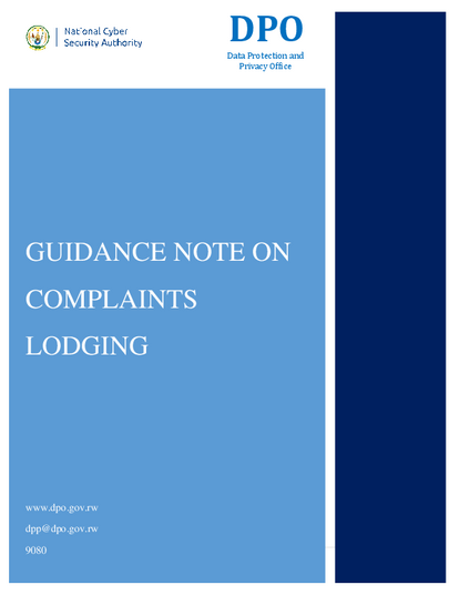 A guidance note on complaint lodging for data subjects