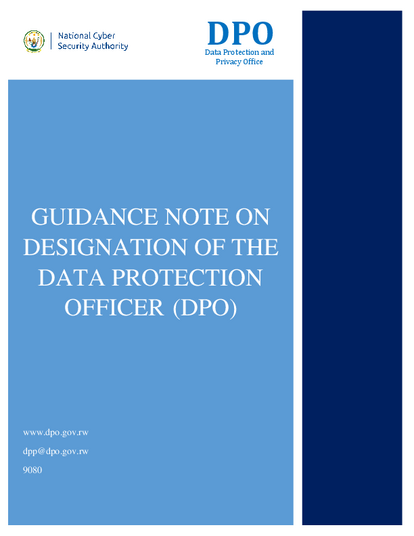 Guidance on the designation of a data protection officer